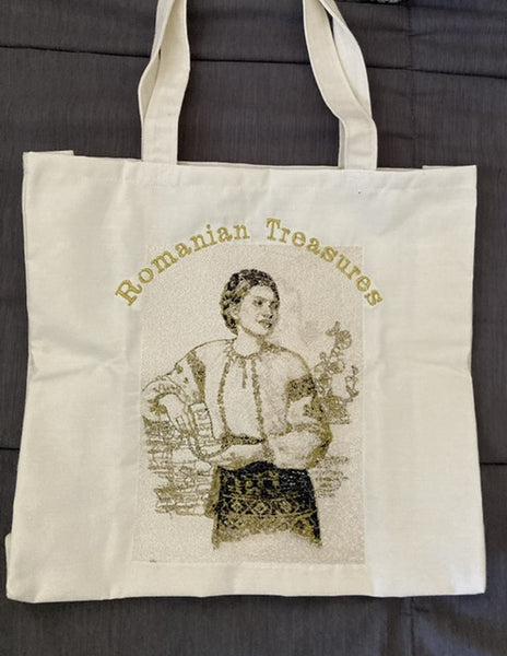 Embroidered Tote/HandBag - Design # 5 Romanian Treasures