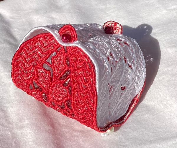 Gift Box - FSL (Free Standing Lace) Embroidered Gift Box size Small: 2.5 x 3 inch