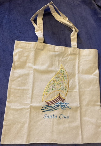 Embroidered Tote/HandBag - Design #3 Santa Cruz Boat